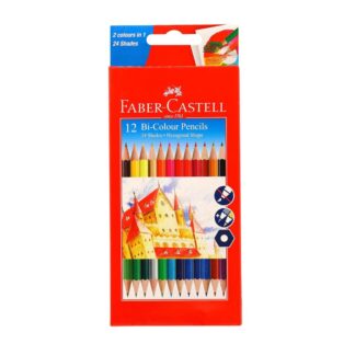Faber-Castell Bi-Color Pencil Set - Pack of 12 (Assorted)