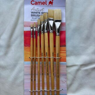 Camel Artist White Bristle Brushes Flat|Sr.56 (Long Brushes)