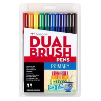 Tombow Dual Brush Pen Art Markers Primary Set of 10