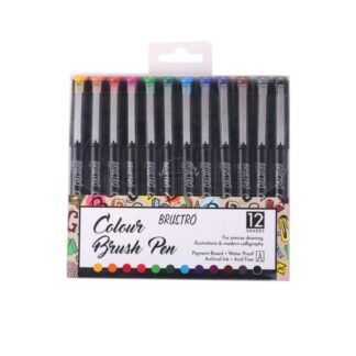 BRUSTRO Colour Brush Pens Set of 12