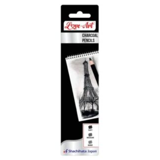 Shachihata Japan Love Art Charcoal Pencils Set of 3