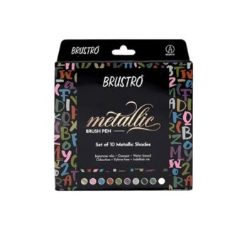 BRUSTRO Metallic Brush Pen Set of 10 Metallic Shades