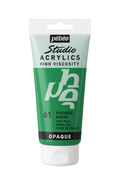 Pebeo Studio Acrylic Iridescent Paint - High Viscosity - 100ml (Green Earth Terra Verde Opaque)