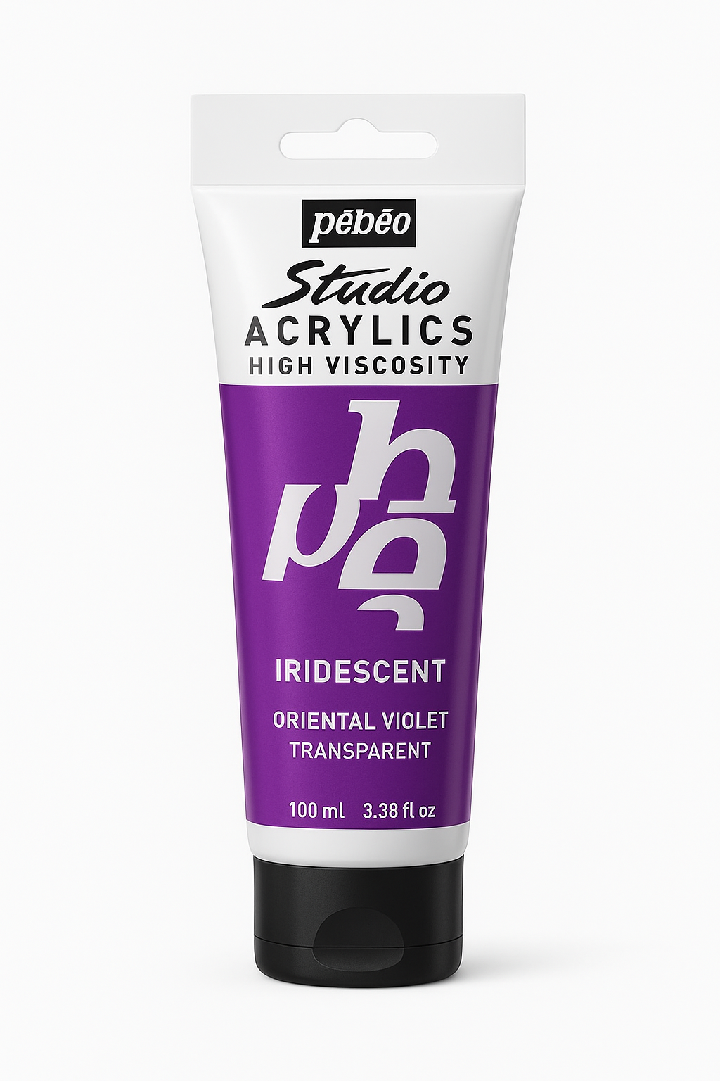 Pebeo Studio Acrylic Iridescent Paint - High Viscosity - 100ml (Oriental Violet Transparent)