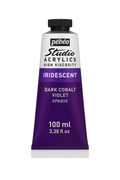 Pebeo Studio Acrylic Iridescent Paint - High Viscosity - 100ml (Dark Cobalt Violet  Opaque)