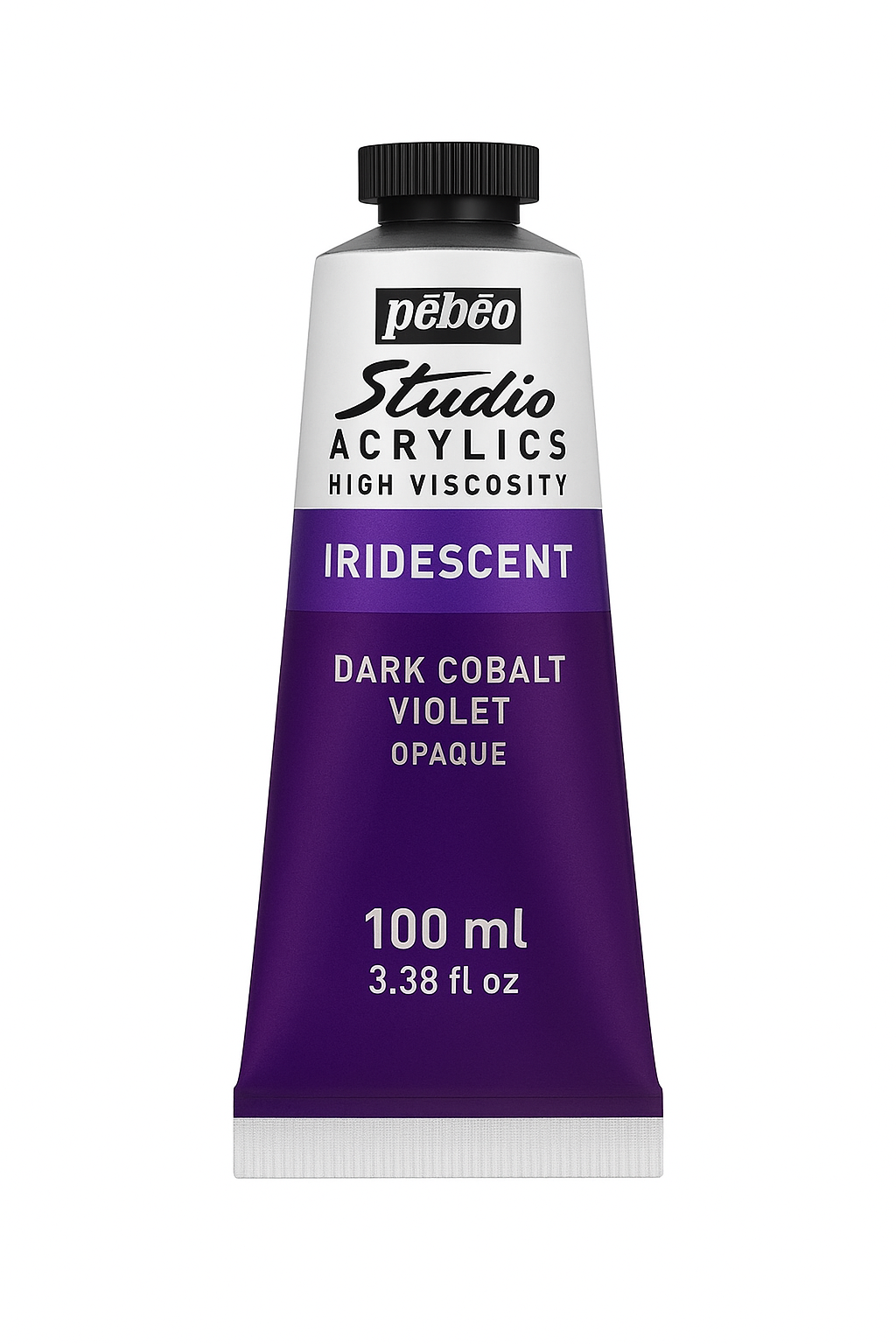 Pebeo Studio Acrylic Iridescent Paint - High Viscosity - 100ml (Dark Cobalt Violet  Opaque)