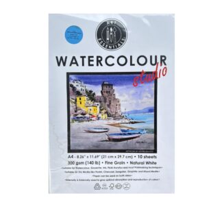 A4 Watercolour Studio 300GSM (140 Ib) fine Grain Natural White