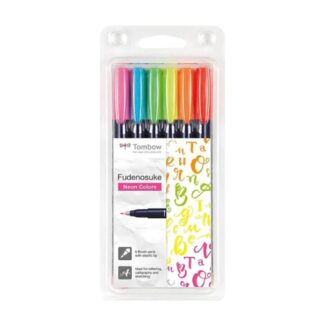TOMBOW FUDENOSUKE BRUSHPEN NEON COLORS SET OF 6