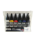 Brustro Professional Artists ’ Fluid Acrylic 20 ml Pack of 5 + 1 Free (Titanium White, Yellow Mid AZO, Napthol Scarlet, Phthalo Blue, Phthalo Green and Carbon Black)