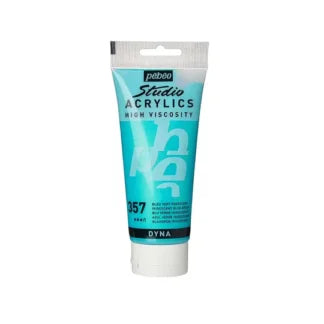 Pebeo Studio Acrylic Iridescent Paint - High Viscosity - 100ml (Blue Green Dyna)