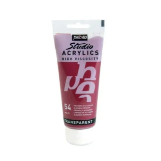 Pebeo Studio Acrylic Iridescent Paint - High Viscosity - 100ml (Cramoisi D'Alizarine Transparent)