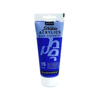 Pebeo Studio Acrylic Iridescent Paint - High Viscosity - 100ml (Dark Ultramarine Blue Opaque)