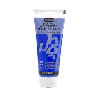 Pebeo Studio Acrylic Iridescent Paint - High Viscosity - 100ml (Light UltramarineBlue Opaque)