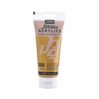 Pebeo Studio Acrylic Iridescent Paint - High Viscosity - 100ml  (Richgold Metallic)