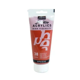 Pebeo Studio Acrylic Iridescent Paint - High Viscosity - 100ml (Sienne Burnt Opaque)