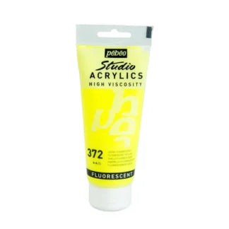 Pebeo Studio Acrylic Iridescent Paint - High Viscosity - 100ml (Yellow Fluorescent)